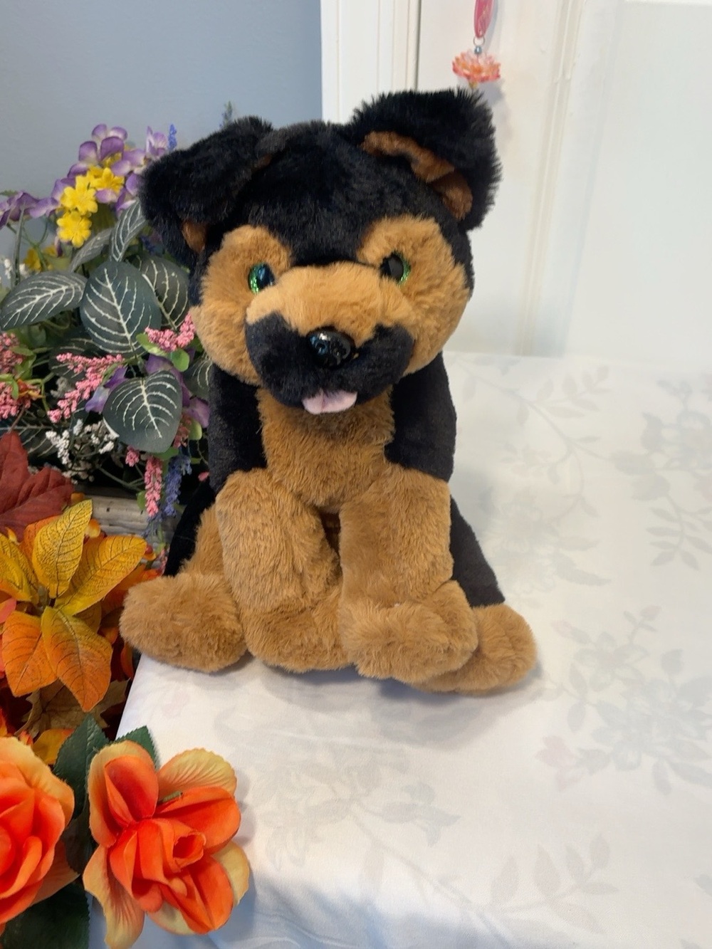 Bear Factory German Shepherd Plush Dog Black & Brown Stuffed Animal
